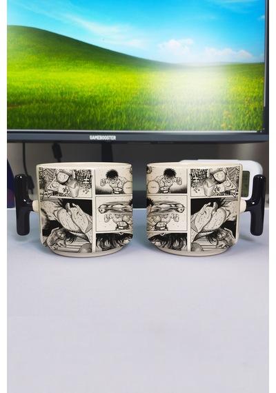 Hajime No Ippo Anime Baskılı Seramik Lüks Kupa 1 Adet T Şeklinde Özel Siyah Kulp Dalga Kulp V5t Çok Renkli
