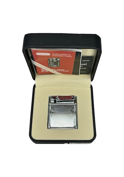 Retro Benzinli Çakmak Muhtar Çakmağı Gümüş Metal