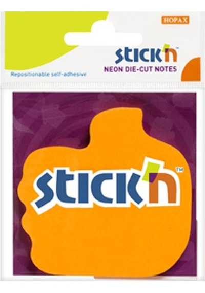 Stick'n 21178 Yapışkanlı Parmak Not Kağıdı 70x76 50 Yaprak Turuncu
