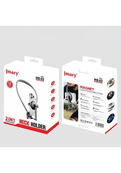 Jmary Mg-03 2in1 Eller Serbest Magnetik Boyun Askılı Telefon Tutucu Siyah
