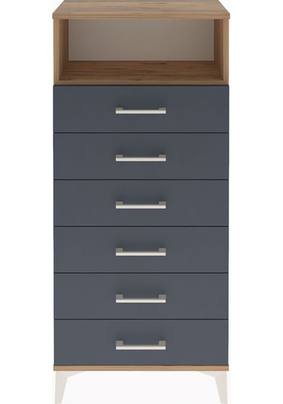 Arges Dolap Tek Raflı 6 Çekmeceli 60x30x134 Çam-antrasit Çam Arges Dolap Tek Raflı 6 Çekmeceli 60x30x134 Çam-antrasit Çam
