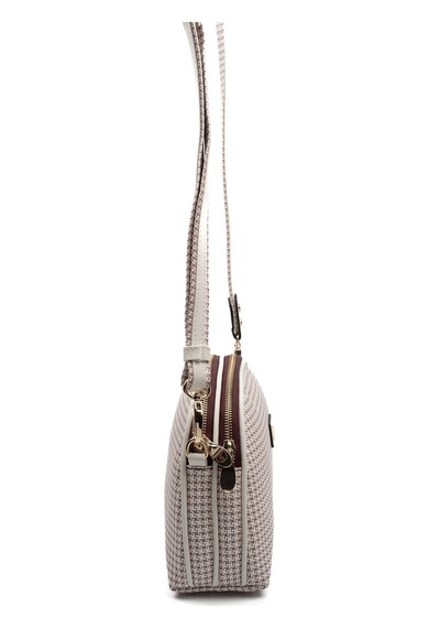 Silver Polo Sp765 Kadın Çapraz Çanta Kaz Ayağı Ekose Bordo-kemik
