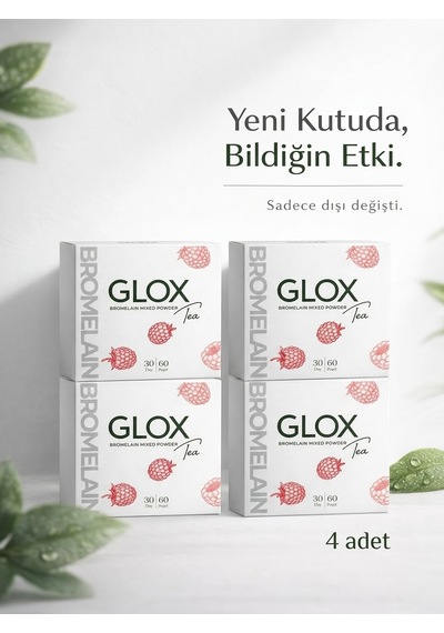 Glox Tea Bromelain Mixed Powder Tea Bromelain İçeren 4 Aylık Kullanım 240 Şase