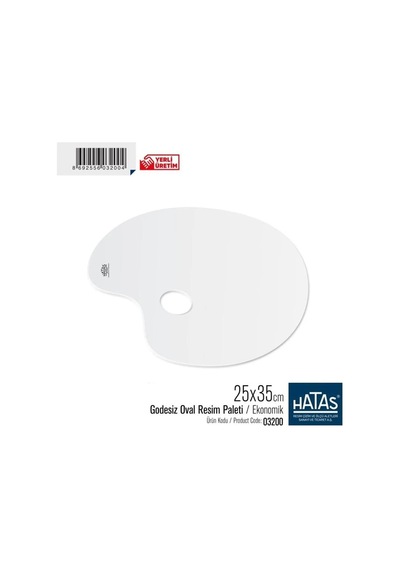 Hatas Godesiz Oval Resim Paleti 25x35cm Ekonomik 12'li Paket