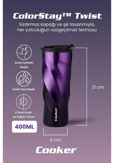 Colorstay Twist 500 Ml Paslanmaz Çelik Bardak Termos Ckr2051 Diğer