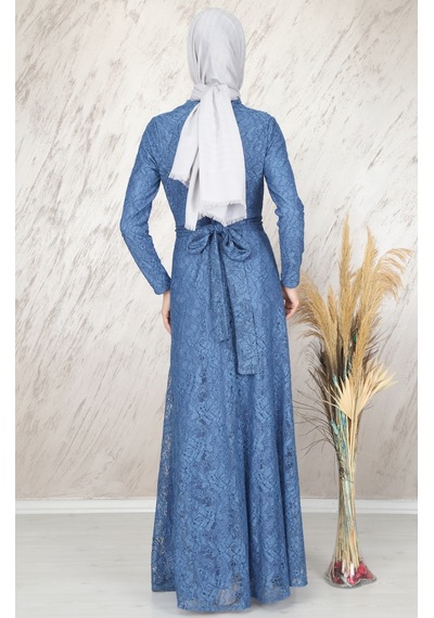 İbrahim Burak Etiler Collection Ahunisa Tanem Abiye İndigo 6525