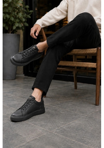 Ht Hotin Lynx Erkek Günlük Sneaker Bağcıklı Rahat Tabanlı Şık Casual Spor Ayakkabı - Siyah Ht Hotin Lynx Erkek Günlük Sneaker Bağcıklı Rahat Tabanlı Şık Casual Spor Ayakkabı - Siyah