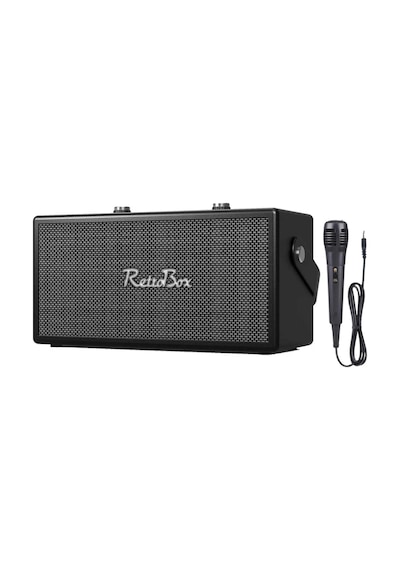 Acl Acs-19 Retro Müzik Kutusu Bluetooth 5.0 Hoparlör Kablolu Mikrofonlu Karaoke Destekli 20w Ses Sis