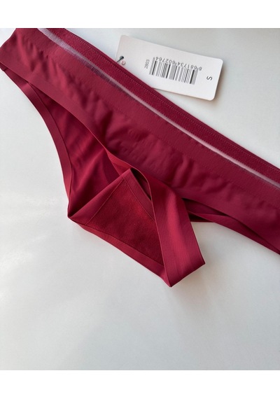 Orijinal Lazer Kesim Spandex Invisible Dikişsiz Transparan Detayl Bordo