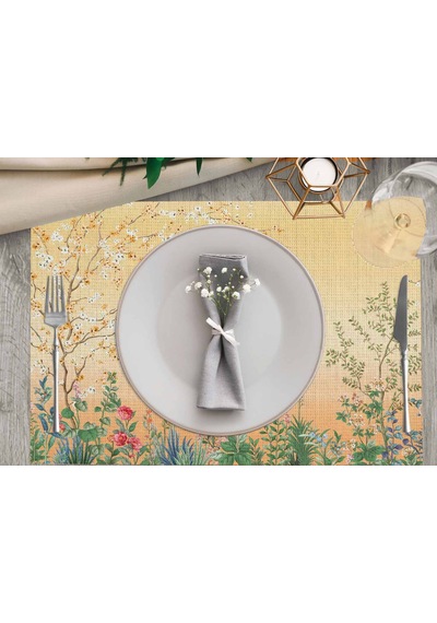 Adawall Colorful Mini Flowers Kumaş Amerikan Servis 4'lü Set Çok Renkli
