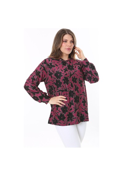 Şans Kadın Büyük Beden Renkli Desenli Sweatshirt 65n37809-renkli Çok Renkli