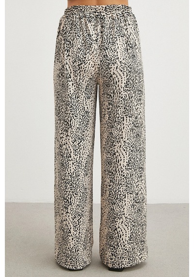 Uterpe Leopar Desenli İpli Pantolon