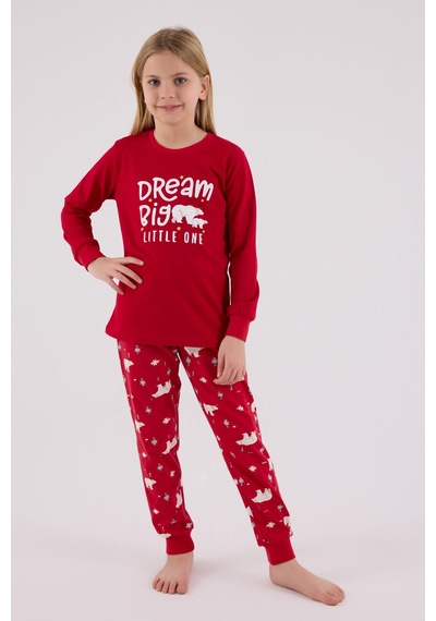Rolypoly Kız Çocuk Kırmızı Pijama Takımı Rp3717-c-v1 Kırmızı