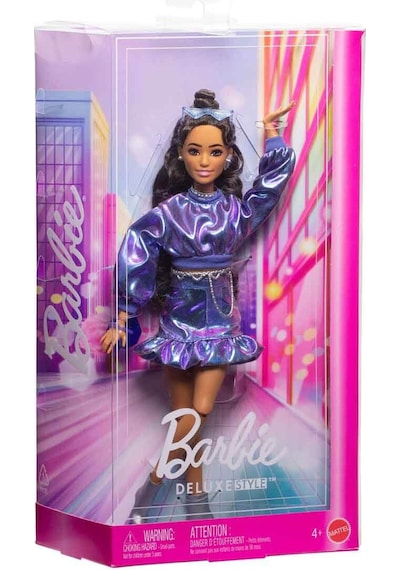 Barbie Deluxe Style Stil İkonu Bebek Metalik Mavi Üst Ve Etekli Jfp42