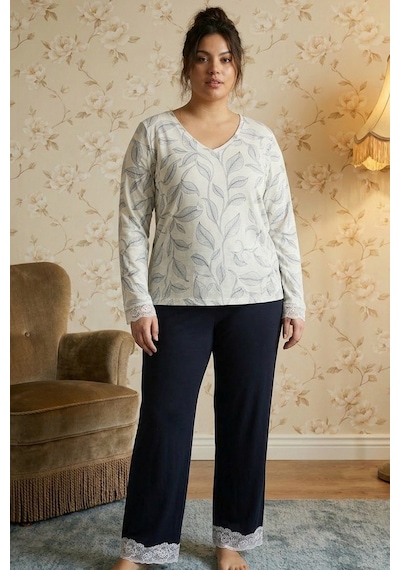 Siyah İnci Desenli Büyük Beden Battal Boy Viskon Örme Pijama Takım 26224849 Çok Renkli Siyah İnci Desenli Büyük Beden Battal Boy Viskon Örme Pijama Takım 26224849 Çok Renkli