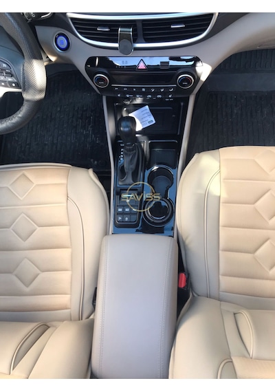 Hyundai Tucson 2015-2018 Konsol ve Trim Kaplama,Maun Kaplama  Parlak Siyah (Pianoblack)