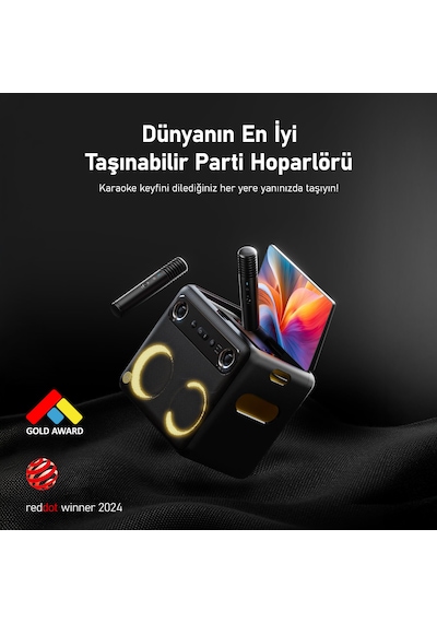 Ikarao Break X2 300 W 10" Taşınabilir Karaoke Bluetooth Hoparlör Seti