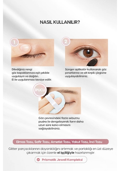 Missha Topaklanmayan El Yapımı Holografik Simli Far Modern Shadow Glitter Prism No.07 Blossom Prism