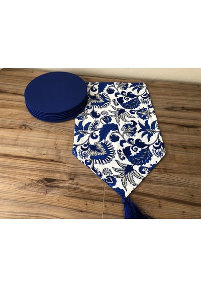 Çiçekli Batik Desenli Runner & Supla Çok Renkli