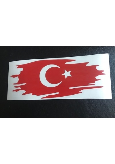Türk Bayrağı Oto Sticker - Dalgalı Türk Bayrağı Oto Sticker - Türk Bayrağı Stıcker- Oto Stıcker