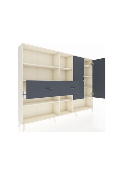Arges Dolap 10 Raflı 2 Çekmeceli 2 Kapaklı 220x30x163 Aytaşı-antr Aytaşı-antrasit Arges Dolap 10 Raflı 2 Çekmeceli 2 Kapaklı 220x30x163 Aytaşı-antr Aytaşı-antrasit