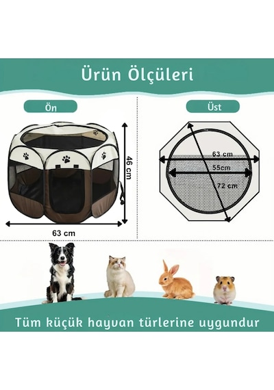 Kahverengi Kedi Doğum Çadırı Evcil Hayvan Kafesi Kedi Oyun Alanı Köpek Çadırı Köpek Evi Kedi Evi