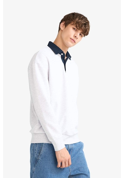 Defacto Boxy Fit Polo Yaka Sweatshirt E6523ax25augr131 Gri