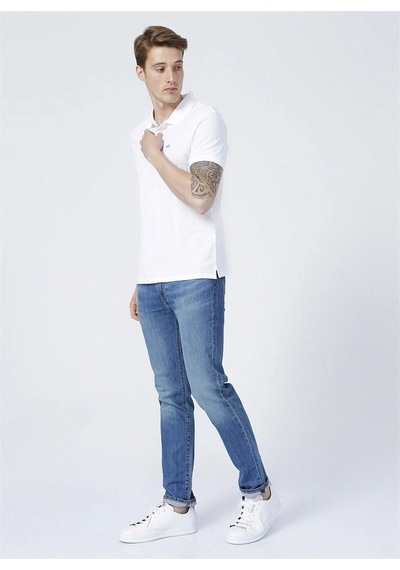 Dockers Erkek Minimalist Polo Yaka Kısa Kol T-shirt - Günlük Kullanım Beyaz