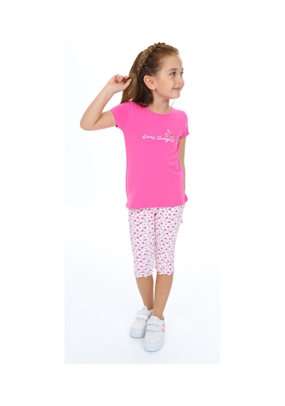 Toontoy Kids Toontoy Kız Çocuk Nakışlı Kaprili Takım Fuşya