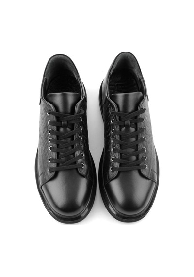 Bambi Siyah Siyah Napa Hakiki Deri Erkek Sneaker E01080209143
