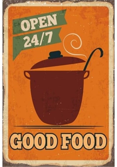 Güzel Yemek Retro Vintage Ahşap Poster