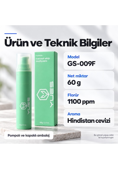 Yues Hindistan Cevizi Aromalı Florürlü Pompalı Diş Macunu 60 G Beyazlatma