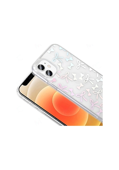Techaks Apple Uyumlu iPhone 11 Kılıf Şeffaf Figürlü Zore Folk Sert Kapak - Kalp Beyaz