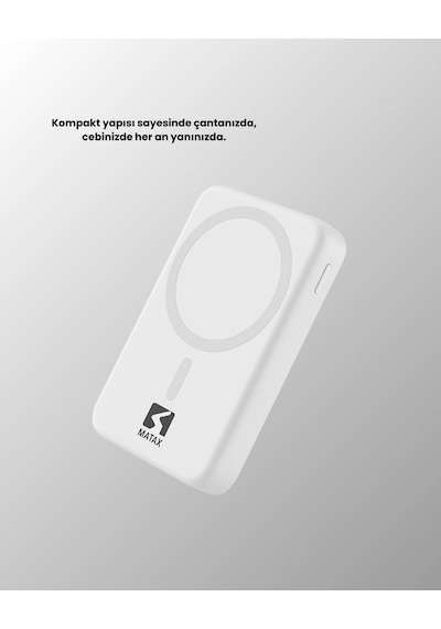 Magsafe Manyetik Powerbank Apple iPhone Uyumlu İçin Hızlı, Kablosuz Ve Güvenli Şarj Antrasit Melanj 65151280