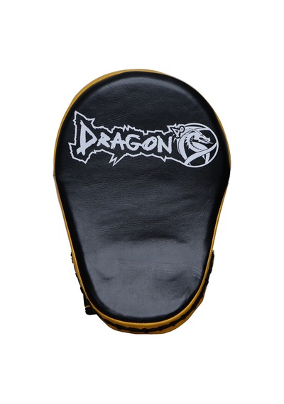 Dragondo 40210-l Hakiki Deri Ellik Kick Boks Lapa - Çift Siyah - Sarı