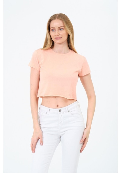Kadın Kısa Kollu Oversize Crop Çok Renkli