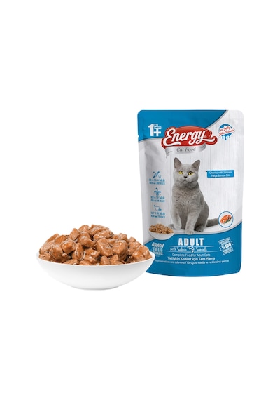 Energy Somonlu Pouch Konserve Yetişkin Kedi Maması 12 x 85 G