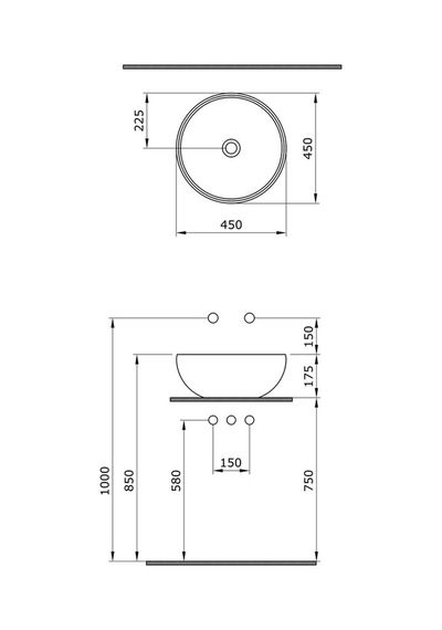 Bocchi Venezia Çanak Lavabo 45 CM Mat Kaşmir