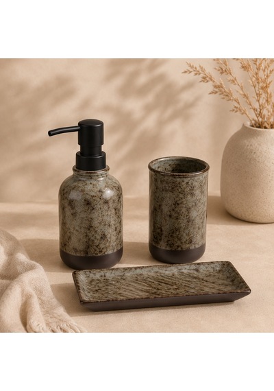 The Voguemaxima Silex Mat Dokulu Seramik Sıvı Sabunluk Gri 250 Ml 7x16 Cm