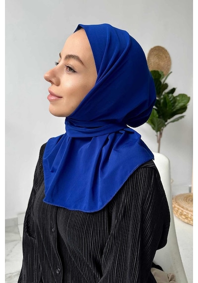 Kahijab Çıtçıtlı Bone - Saks Mavi - Standart Saks