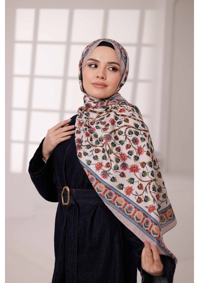 Mimiyum Alya Desen Soft Şal Bej