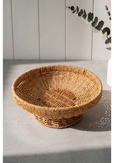 Hasır Ayaklı Rattan Meyvelik 28 Cm