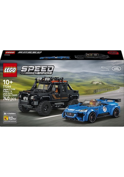 LEGO® Speed Champions Jaguar Project 7 ve Land Rover Defender 77264 - 10+ Yaş için Minifigür İçeren Oyuncak Yapım Seti (740 Parça)