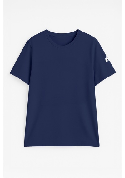 Markapia Kadın Bisiklet Yaka Basic Düz Kısa Kollu T-shirt İndigo Markapia Kadın Bisiklet Yaka Basic Düz Kısa Kollu T-shirt İndigo