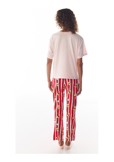 Penti Pembe Monday Vibes Ayı Desenli Pantolon Kısa Kollu Pijama Takımı