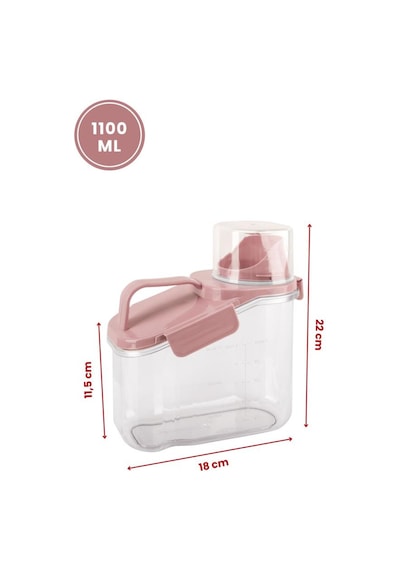 Flora Çok Fonksiyonlu Contalı Sızdırmaz Un Bakliyat Deterjan Saklama Kabı 1100 ML 3'lü Set
