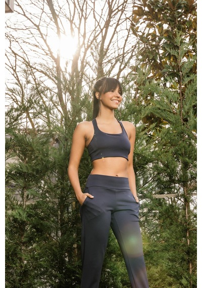 Sportive Siyah Light Touch Bilekten Lastikli Yüksek Bel Jogger Kadın Eşofman Alt Siyah
