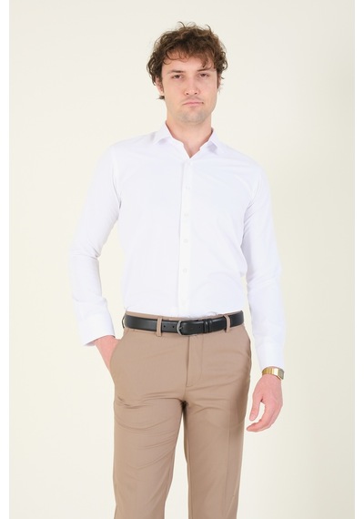 Giyim Dünyası Erkek Slim Fit Gömlek Beyaz 001