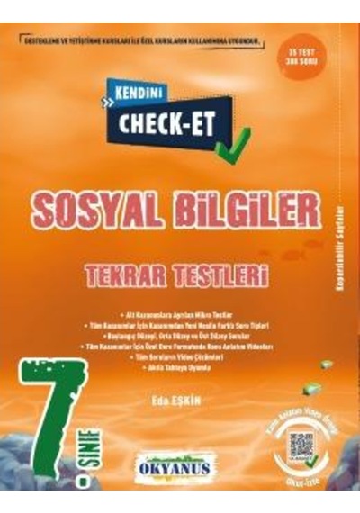 7. Sınıf Kendini Check  -  Et Sosyal Bilgiler Tekrar Testleri -  Okyanus Eğitim
