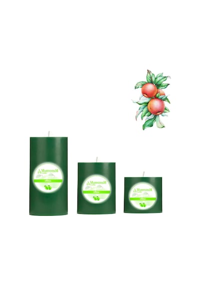 Small Elma Kokulu Set Mum Çap 7 Cm Yeşil